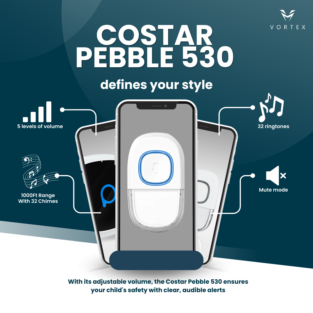 Costar Pebble 530: Wireless Doorbell 1000ft, 32 Chimes