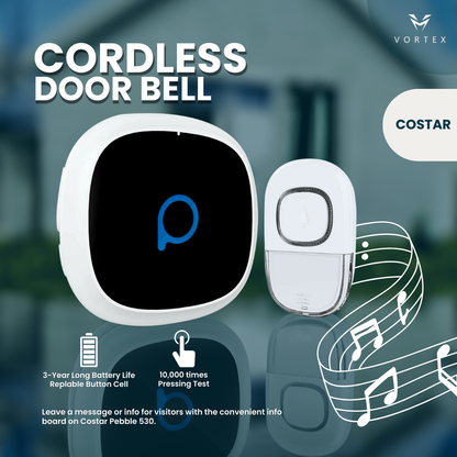 Costar Pebble 530: Wireless Doorbell 1000ft, 32 Chimes