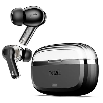 boAt Newly Launched Nirvana Space Truly Wireless in-Ear Earbuds w/ 360º Spatial Audio, ANC(~32dB), 100HRS Playback, 4 Mics with AI-ENx™, Hearables App, in-Ear Detection, DLC Drivers(Cosmic Black)