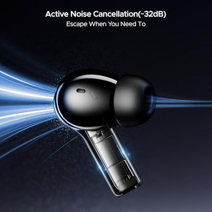 boAt Newly Launched Nirvana Space Truly Wireless in-Ear Earbuds w/ 360º Spatial Audio, ANC(~32dB), 100HRS Playback, 4 Mics with AI-ENx™, Hearables App, in-Ear Detection, DLC Drivers(Cosmic Black)