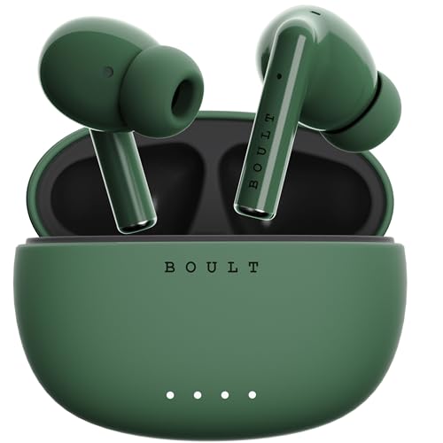 Boult Audio W20 Truly Wireless in Ear Earbuds with 35H Playtime, Zen™ ENC Mic, 45ms Low Latency, 13mm Bass Drivers, Type-C Fast Charging, Made in India,Touch Controls, IPX5 Ear Buds TWS (Pine Green)