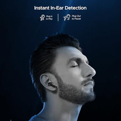 boAt Newly Launched Nirvana Space Truly Wireless in-Ear Earbuds w/ 360º Spatial Audio, ANC(~32dB), 100HRS Playback, 4 Mics with AI-ENx™, Hearables App, in-Ear Detection, DLC Drivers(Cosmic Black)