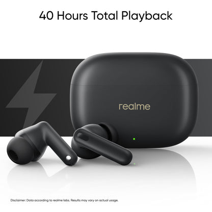 realme Buds T300 TWS earbuds with 40H Play time,30dB ANC, 360° Spatial Audio with Dolby Atmos, 12.4 mm Dynamic Bass Boost Driver, IP55 Water & Dust Resistant, BT v5.3 (Stylish Black)