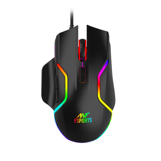 Ant Esports GM320 RGB Gaming Mouse | 8 Buttons | 12800 DPI | Black Vortex