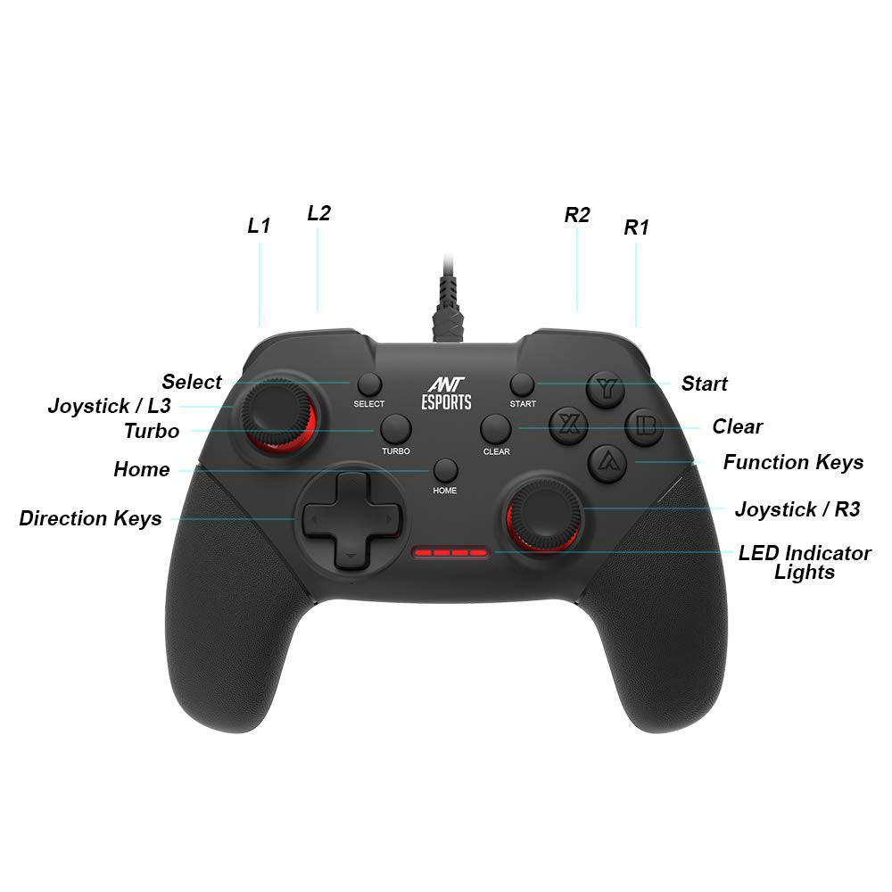 Ant Esports GP100 Wired Gamepad for PC/PS3/Android/Steam Vortex