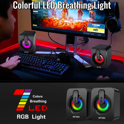 Ant Esports GS170: RGB Mini Speaker PC/Laptop/Cellphone/Tablet Vortex