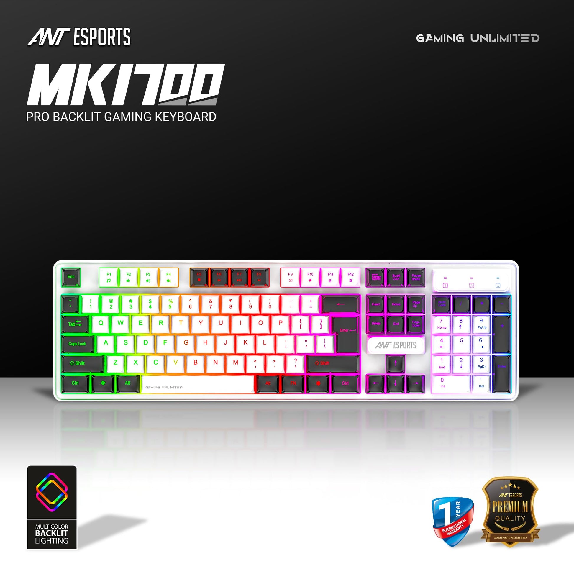 Ant Esports MK1700: Wired RGB Keyboard Vortex