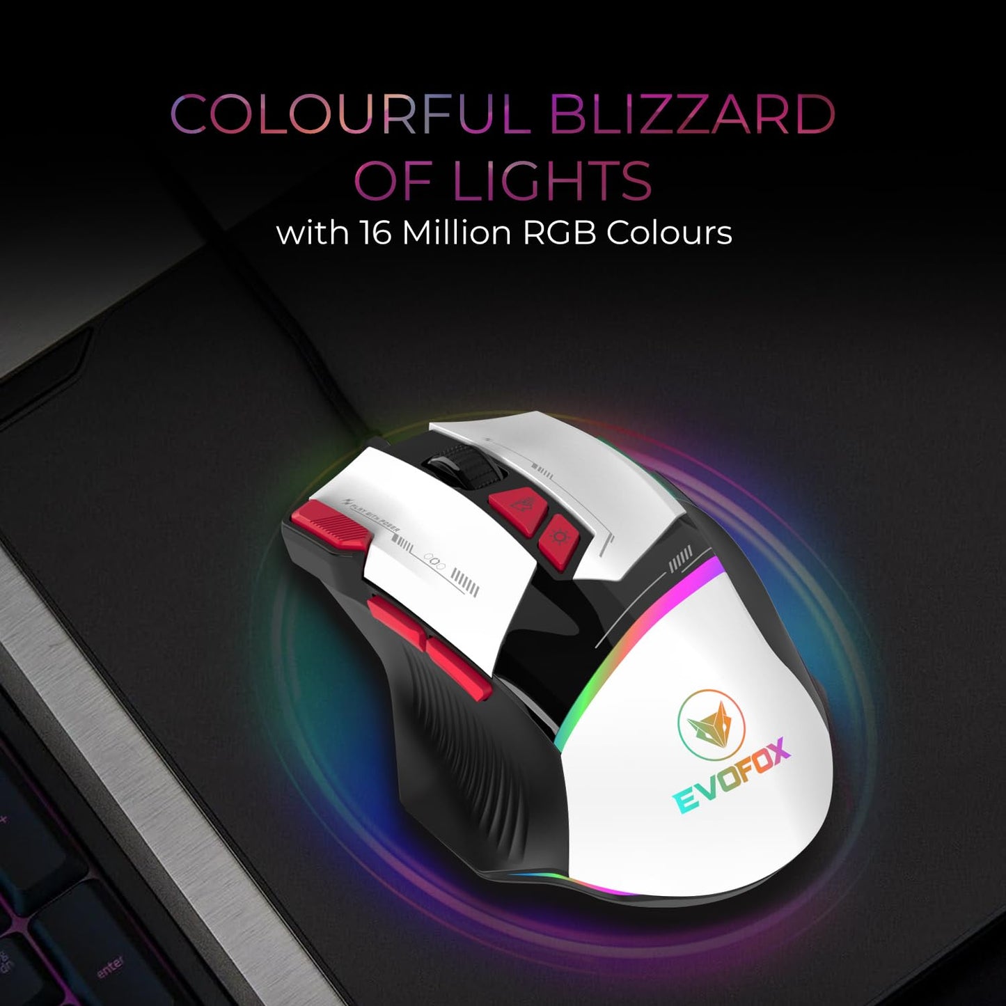 EvoFox Blaze: RGB Gaming Mouse 12800 DPI, Programmable Vortex