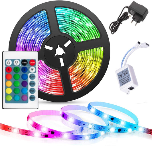 FLYNGO 5M RGB LED Strip Lights Remote, 16 Colors Vortex