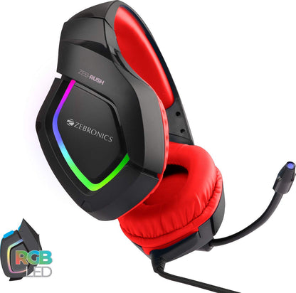 Zebronics ZEB-RUSH (Red) Premium Wired Gaming Headphone Vortex