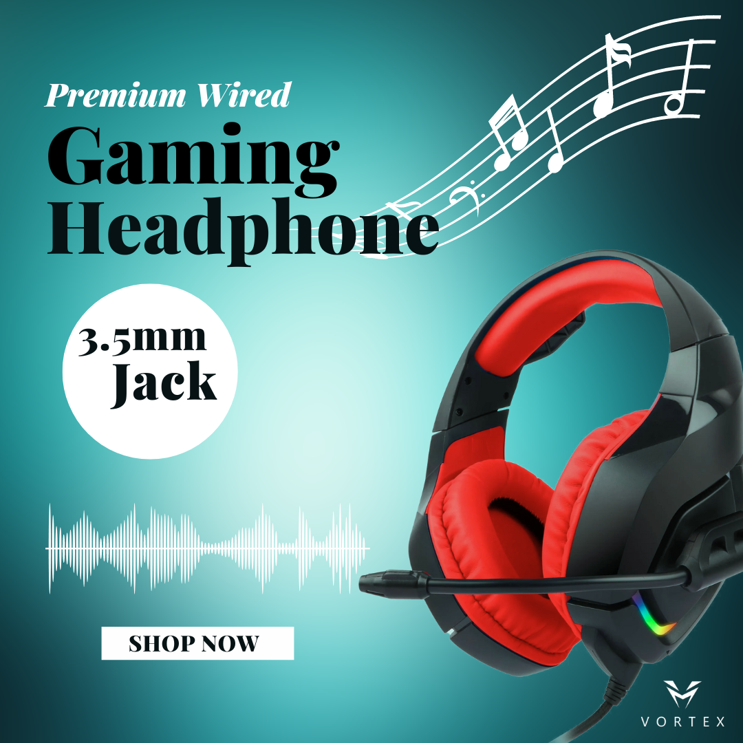 Zebronics ZEB-RUSH (Red) Premium Wired Gaming Headphone Vortex